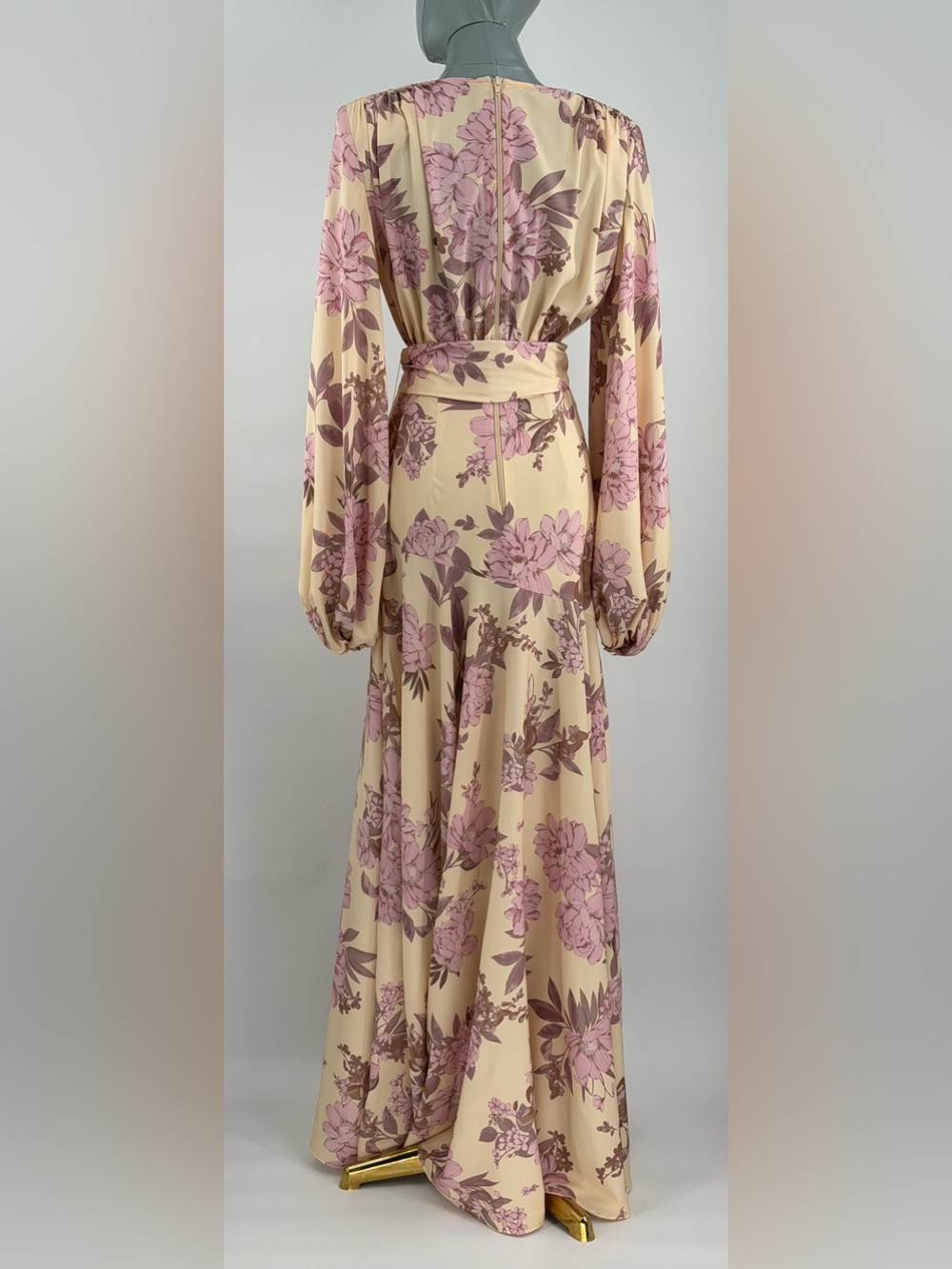 🆕 BRONX & BANCO 🧿 NWOT Magnolia Carmen Belted Fringe Gown, Blush - Sz XS US 2 - Picture 7 of 15